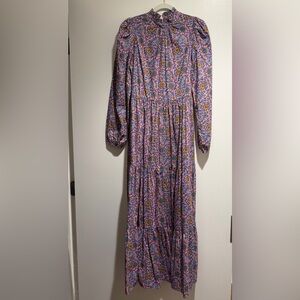 Boden Multicolor Floral Long Sleeve Dress